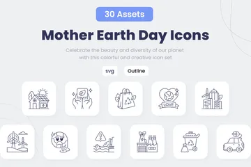 Día de la Madre Tierra Paquete de Iconos