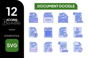 Doodle de documento Icon Pack