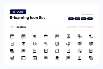 Aprendizaje electrónico Icon Pack