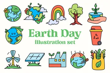 Earth Day Environmental Event Icon Pack