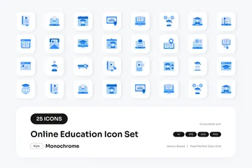 Éducation en ligne Pack d'Icônes