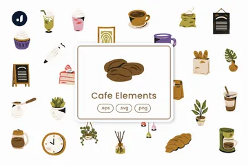 Elementos de café Paquete de Iconos