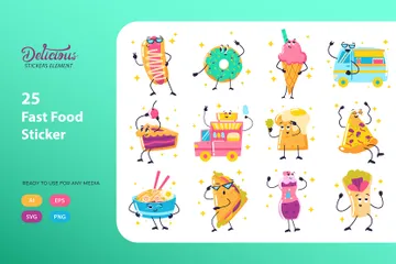 Pegatina de comida rápida Icon Pack