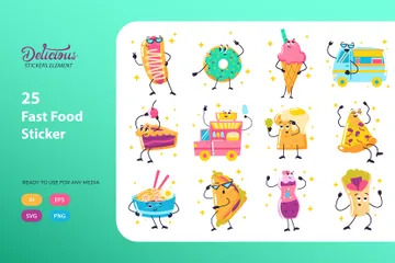 Fast Food Sticker Icon Pack
