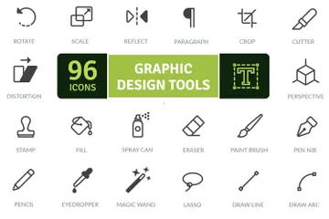 Ferramentas de design gráfico Pacote de Ícones