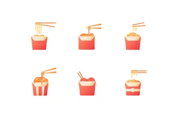 Fideos para llevar Paquete de Iconos