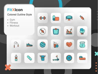Fitness And Bodybuilding Icon Pack