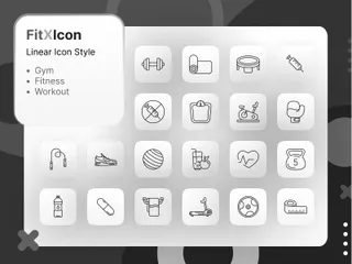 Fitness And Bodybuilding Icon Pack