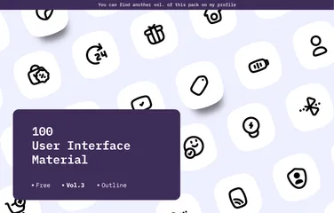 Free Material de interface do usuário Vol.3 Pacote de Ícones