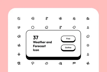 Free Météo et prévisions 2 Pack d'Icônes