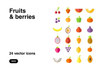 Frutas y bayas Paquete de Iconos