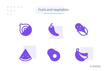 Frutas y vegetales Paquete de Iconos