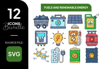 Fuels And Renewable Icon Pack