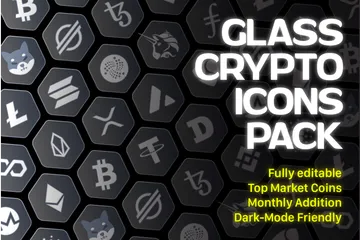 Glass Crypto Icon Pack