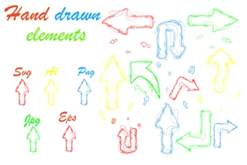 Hand Drawn Design Element Arrow Icon Pack