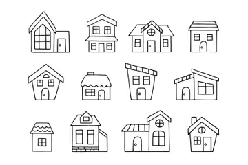 Hand Drawn Home And Houses Icon Pack