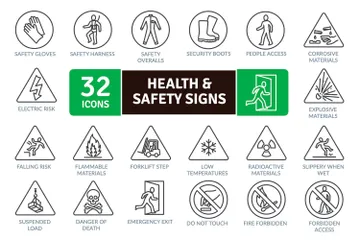 健康と安全に関する標識 アイコンパック