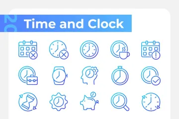 Hora y reloj Paquete de Iconos