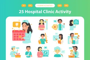 Hospital Clinic Activity Icon Pack