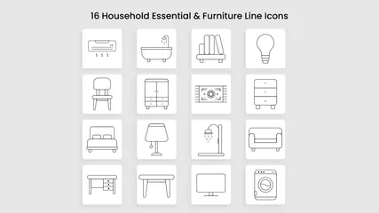 Household Essentials & Furniture Icon Pack