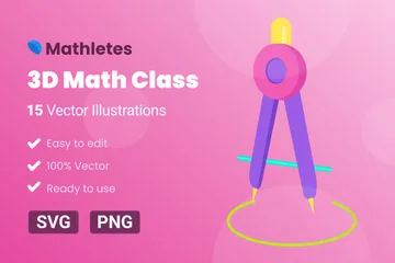 Ilustração matemática 3D Pacote de Ícones