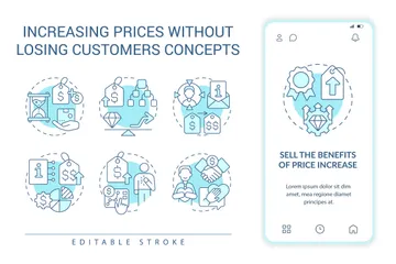Increasing Prices Without Losing Customers Icon Pack