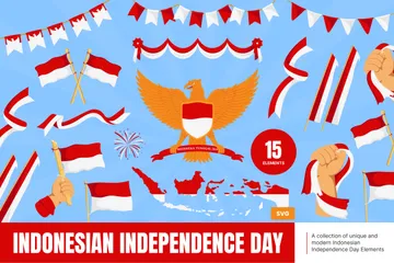 Día de la Independencia de Indonesia Paquete de Iconos