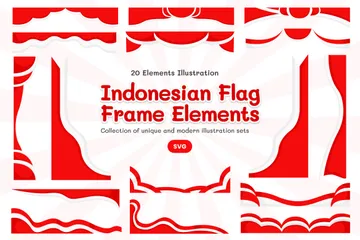 Indonesian Flag Frame Icon Pack