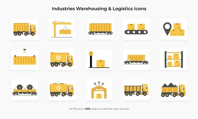 Industries Warehousing & Logistics Icon Pack