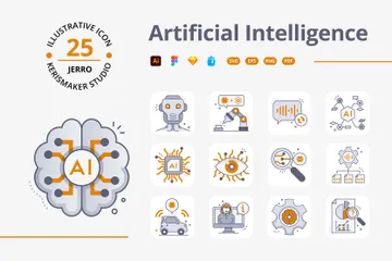 Intelligence artificielle Pack d'Icônes