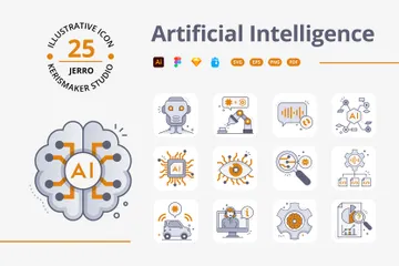 Intelligenza artificiale Icon Pack