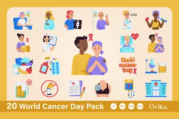 Journée mondiale contre le cancer Pack d'Icônes