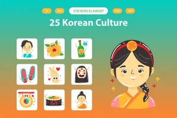 Koreanische Kultur Icon Pack