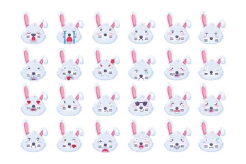 Lapin Emoji Pack d'Icônes