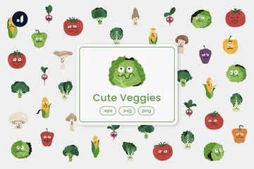 Légumes mignons Pack d'Icônes