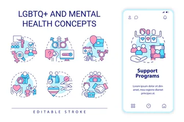 LGBTQ And Mental Health Icon Pack