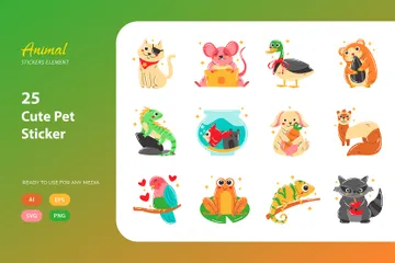 Linda mascota pegatina Icon Pack