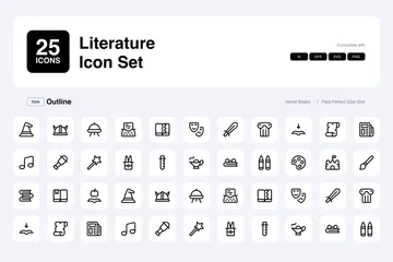 Literatura Paquete de Iconos