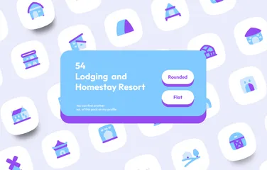 Lodging And Homestay Resort Icon Pack