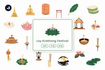 Loy Krathong Festival Icon Pack