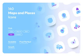 Mapas e lugares Pacote de Ícones