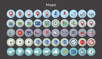 Mapas e navegação Pacote de Ícones