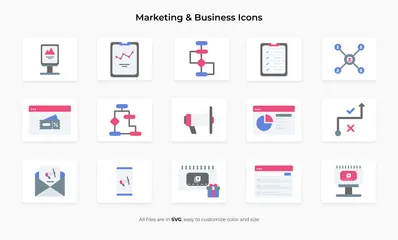 Marketing et affaires Icon Pack