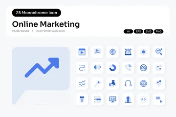 Mercadeo en línea Paquete de Iconos