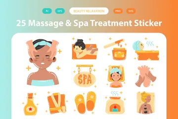 Massage & Spa-Behandlung Symbolpack