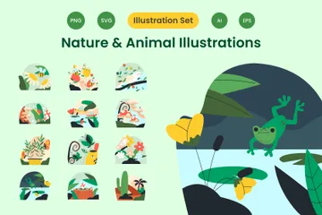 Naturaleza y animales Paquete de Iconos