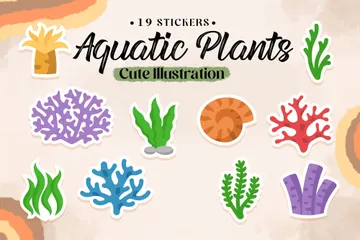 Niedliche Blumen unter Wasser Symbolpack