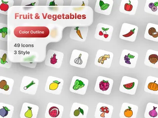 Obst und Gemüse Icon Pack
