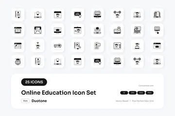 Online-Bildung Symbolpack