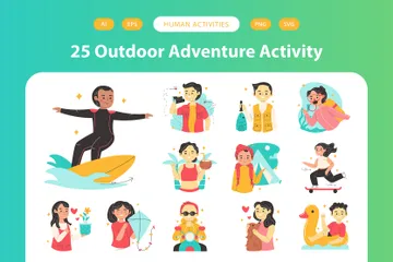 Outdoor Adventure Activity Icon Pack